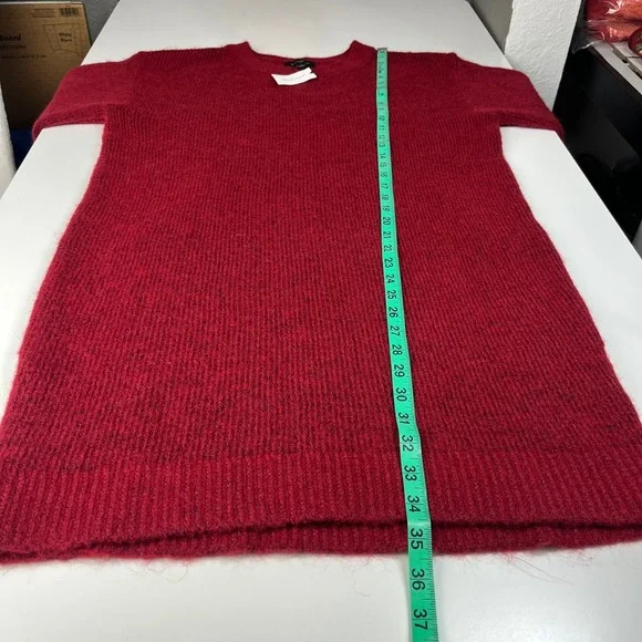 Banana Republic Factory Cozy Mini Sweater Dress S Red NWT Wool Blend Oversized